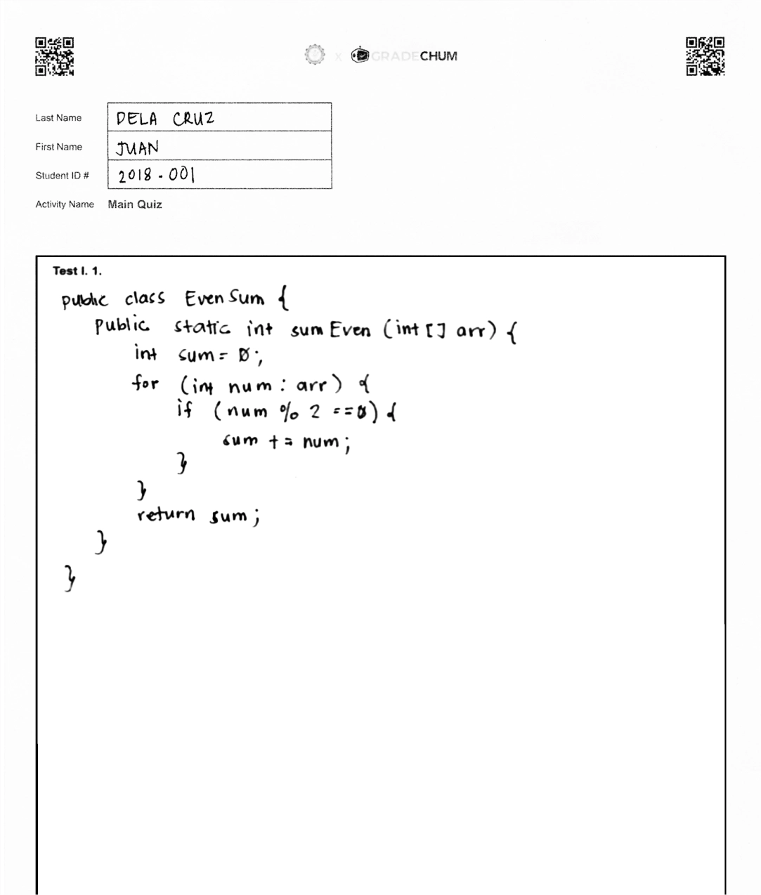 Code on Paper